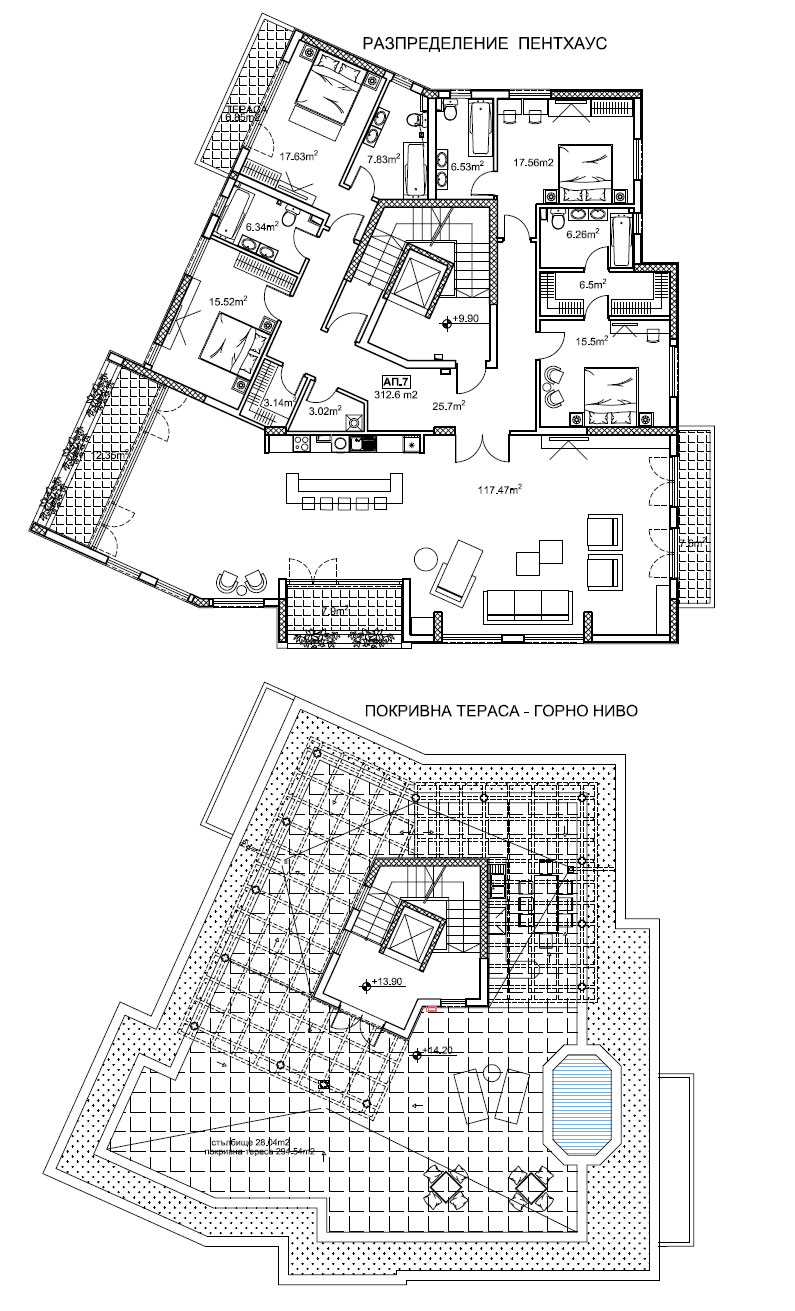 Сграда Дамасцена – Етаж 4/Покривен