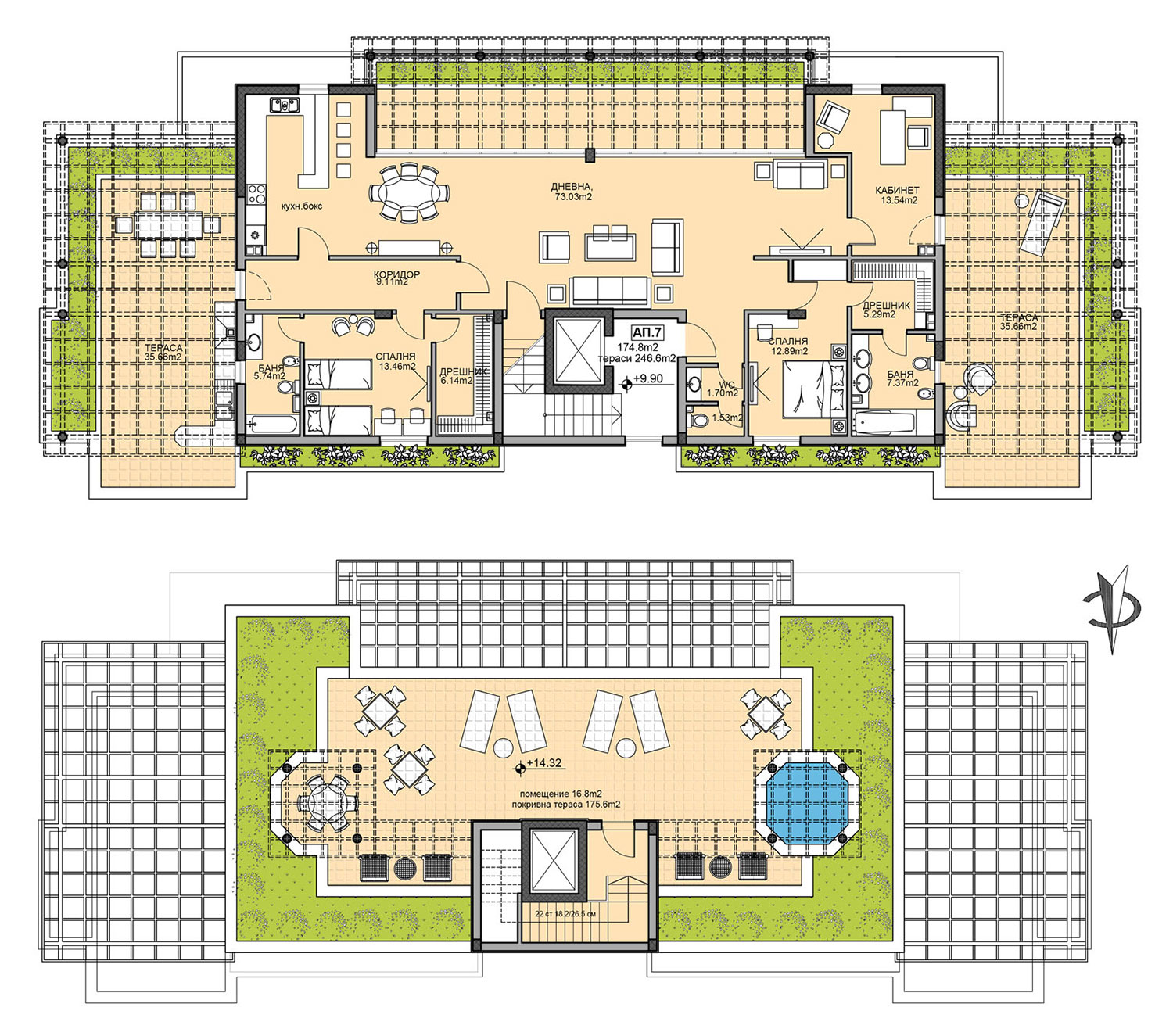 Сграда Роза Алба – Етаж 4/Покривен